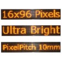 Insegna elettronica a LED GIALLO cm 96x16